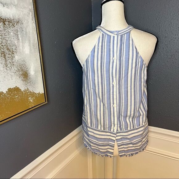 Cloth and Stone Striped Blue Halter Tank Top - Picture 9 of 12